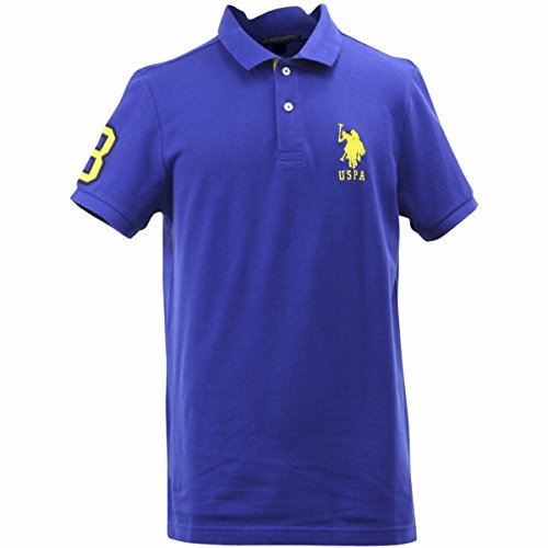 U.S. Polo Assn. Men's Slim Fit Solid Pique Shirt, International Blue, Medium