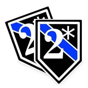 Brotherhood 2 Ass To Risk Blue Line Police Decal (K9 officer sticker) 2 asterisk - 4 Decals