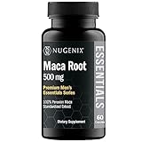 Nugenix Essentials Maca Root Powder Capsules - 100% Peruvian Maca Extract, Peruvian Ginseng, MacaPrime - 60 Count