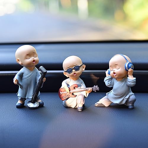 Set de 3 Figuras Buda Bebé Estatua Mini Resina miniatura 2