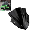 Amazicha Windscreen Windshield fit for Kawasaki Ninja 300 EX300R EX300 2013 2014 2015 2016 2017 (Black) Double Bubble Wind Deflector Screen