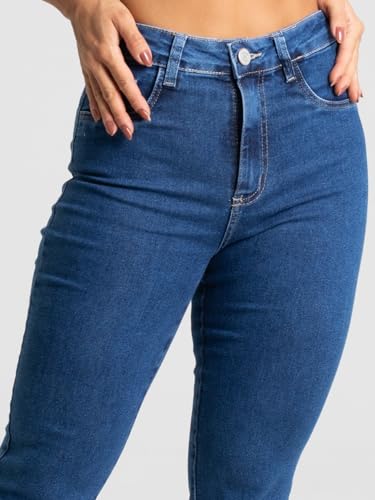 Calça Jeans Feminina Reta Sawary Premium Com Lycra Elastano Original Moda Feminina (BR, Cintura, 36,