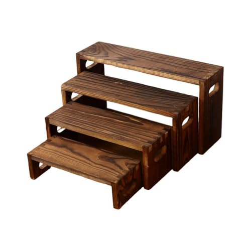 Jiuvaso Espositori a 4 Livelli in Legno, espositori per Gioielli, per spezie, portaoggetti da Collezione, cassettiera