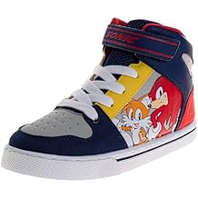 Josmo Sonic The Hedgehog High Top Sneakers for Boys - Sonic Sneaker Ankle Hightops Lightweight Breathable Casual Shoes Sizes 11-13 Little Kids / 1-3 Big Kids