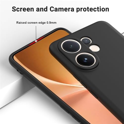 Image of DIZORO Microfiber Candy Back Cover Case for Vivo V60 5G / V60e 5G / Vivo T4 Pro 5G Soft Silicone Rubberized Case with Camera Protection (TPU, Black)