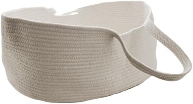 Baby Changing Basket Bed Folding Travel Carrying Sleeping Basket, Cotton and Polyester Fiber, Beige, 70x40x25CM