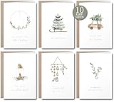 luftundliebe Weihnachtskarten - Weihnachtskarten mit Umschlag Set (10 Stück) - A6 Klappkarten Set zu Weihnachten - Weihnachtskarte - christmas cards - Aquarell