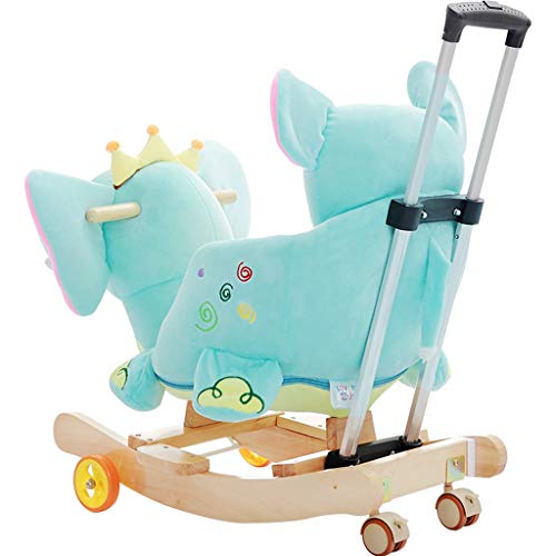 Schaukelpferd Schaukeltier Kinder Stuhl Baby trojaner Spielzeug Geschenk Kinderwagen niedlich Holz Musik Shake Pferd… – Bild 5