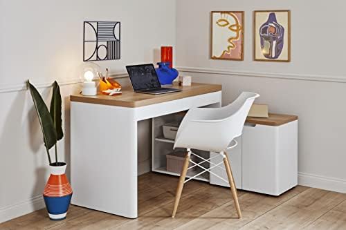 Amazon Brand - Movian Cuuba Office Corner Desk, 139.7 x 116.8 x 76.2 cm, White