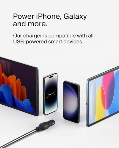 Belkin BoostCharge Dual Car Charger 42W w/Fast Charge USB-C 30W PPS & 12W USB-A Ports + USB-C to Lightning Cable for Apple iPhone 16, Pro, Pro Max, iPhone 15, & More - Black - image 4