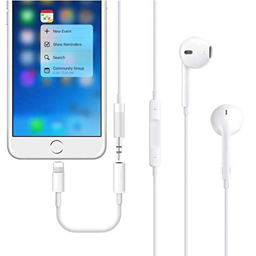 Headphone Adapter Compatible with iPhone X/Xs/XS max 8/8 Plus 7/7 Plus3.5mm Converter Earphone Accessories Splitter Audio Jack Cable Earbud Support iOS 12