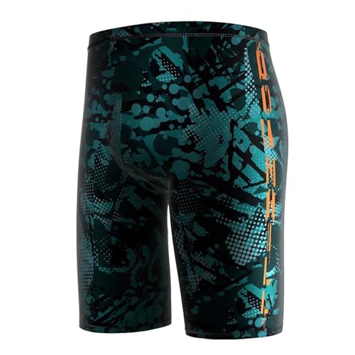 Bañador para hombre Jammer Swimming Competition Pants Endurance Racing Training Bañador de entrenamiento Endurance Racing Entrenamiento Traje de baño transpirable Pantalones de competición, verde, 4XL