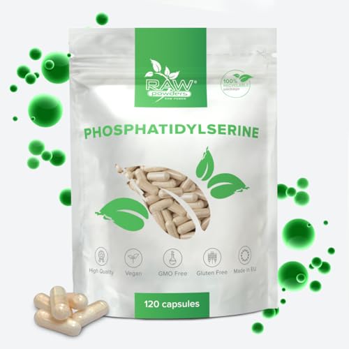 Phosphatidylserin 120 Kapseln – 100 mg pro Kapsel / 300 mg Tagesdosis – Für mentale Leistungsfähigkeit, kognitive Funktion & Stressabbau – Vegan, GMO- & Glutenfrei | Raw Powders