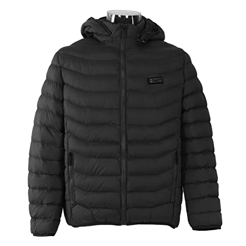 Veste Chauffante électrique pour Homme Femme 11 Zones Veste Chauffante Extérieure USB Vestes Chauffantes électriques avec Capuche Amovible Manteau Thermique pour Faire du Vélo, de la(XXXL-le noir) Cover