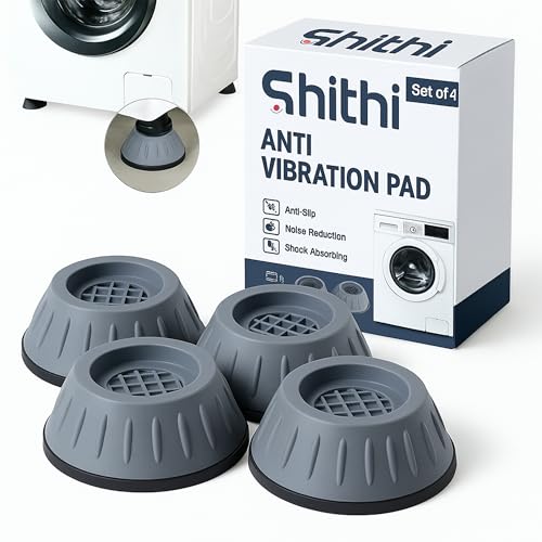 SHITHI Anti Vibration Pads for Washing Machine | Heavy Duty Shock Absorber Feet | Universal Fit for All Washers & Furnitures Heightening Pads with Suc