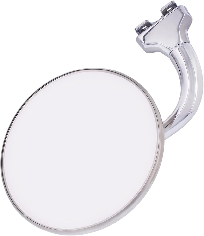 United Pacific C5001 4” Stainless Steel Curved Arm Peep Mirror, Chrome Plated, Easy Install, Flat Mirror Glass – ONE Mirror