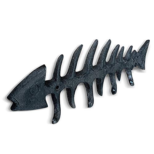 Wallcharmers Large Fish Bone Key, Leash, & Towel Holder | Nautical Home & Wall Decor - Image 2