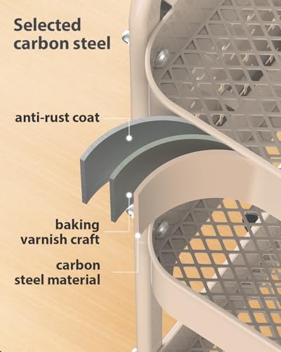 ALVOROG Carrinho de rodinhas de 3 níveis com pegboards DIY Carrinho utilitário de metal com alças de