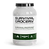 Survival Grocery® Survival Proteins™ Grass-Fed Whey Protein & Collagen Peptides (Types I & III), Unflavored, Gluten Free, Muscle Recovery, Skin, Hair, Nail, Joint Support, 1kg/2.2 lbs