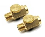2pcs Brass In-Line Air Flow Regulator Adjustable 1/4