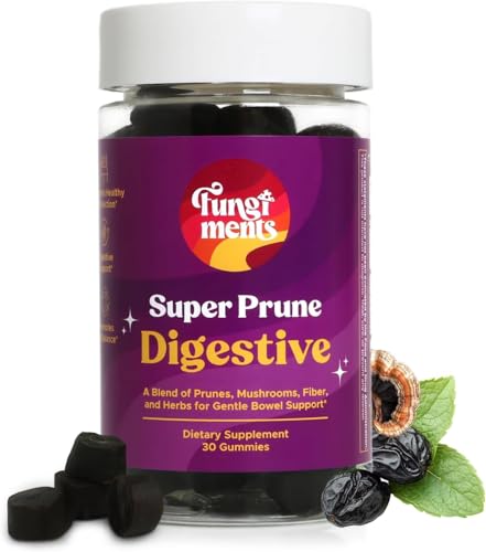 Image of Fungiments Super Prune - Constipation Relief & Digestive Support, Turkey Tail Mushrooms, Prebiotic Fiber, Rhubarb, Ginger & Chamomile - Gut Health, Debloating & Regularity (30 Gummies)