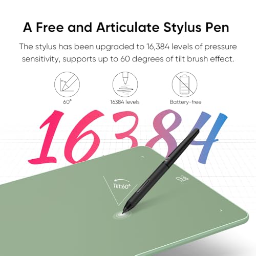 Image of XPPen Deco 01 V3 10x6 Drawing Tablet | 16K Pressure Pen | Battery-Free Stylus | 8 Hotkeys | for OSU Gaming & Teaching | PC /Mac /Android /ChromeOS Compatible | Green