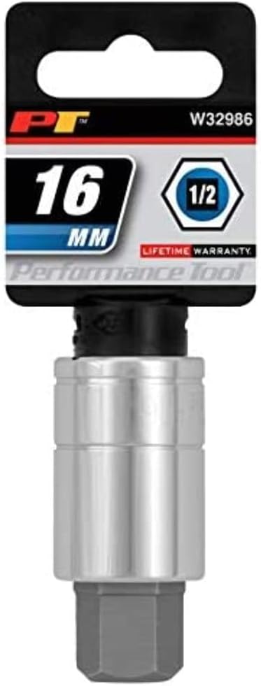 Performance Tool W32988 1/2 Drive Hex Bit Socket, 18mm