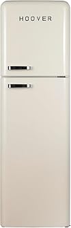 Hoover 326L Top Mount Retro Style Refrigerator, Total No Frost Design, Fresh Room, Humidity Control, Metal Texture Handle, Bottle Rack, 1 Year Warranty, Cream - HTR-M326-RC