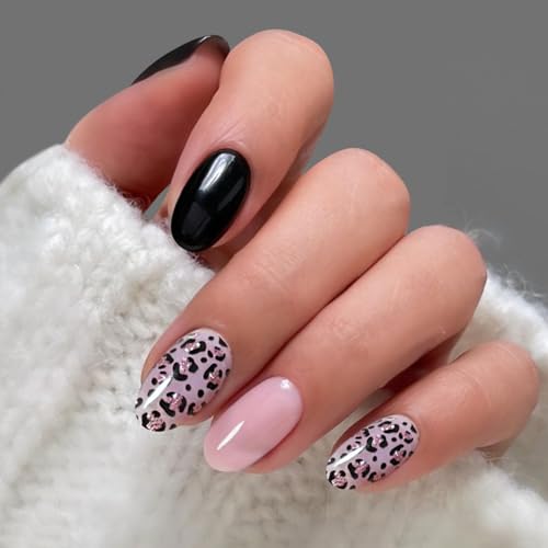 JMEOWIO Gel Semicurado de Pegatinas Estampado De Leopardo Negro Semi-Curado Gel Nail Art Stickers Decoración