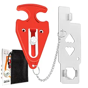 Portable Door Lock Universal L-Shaped, Hotel Door Locks for Travelers, Door Lock Latch Additional Privacy and Safety in Home Hotel and Apartment, Door Lock Security, Travel Door Locks for Hotel Rooms