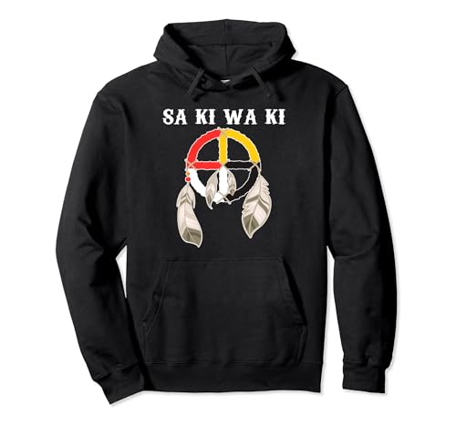 SA KI WA KI Sac y Fox Nation Indio Americano Sudadera con Capucha