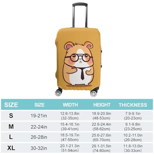 Carry on Luggage Cover Cute Hamster Wearing Glasses Suitcase Covers for Luggages Tsa Approved Travel Luggage Sleeve Protector Elastic Suitcase Protector Anti-Scratch Washable Fits 19-30 Inch Case -S2