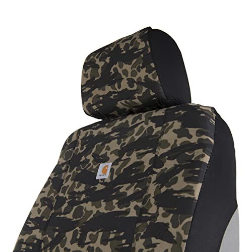 Carhartt Universal Nylon Duck Canvas Fitted Bucket Seat Covers, Durable Seat Protection With Rain Defender, Blind Duck Camo #TOP2