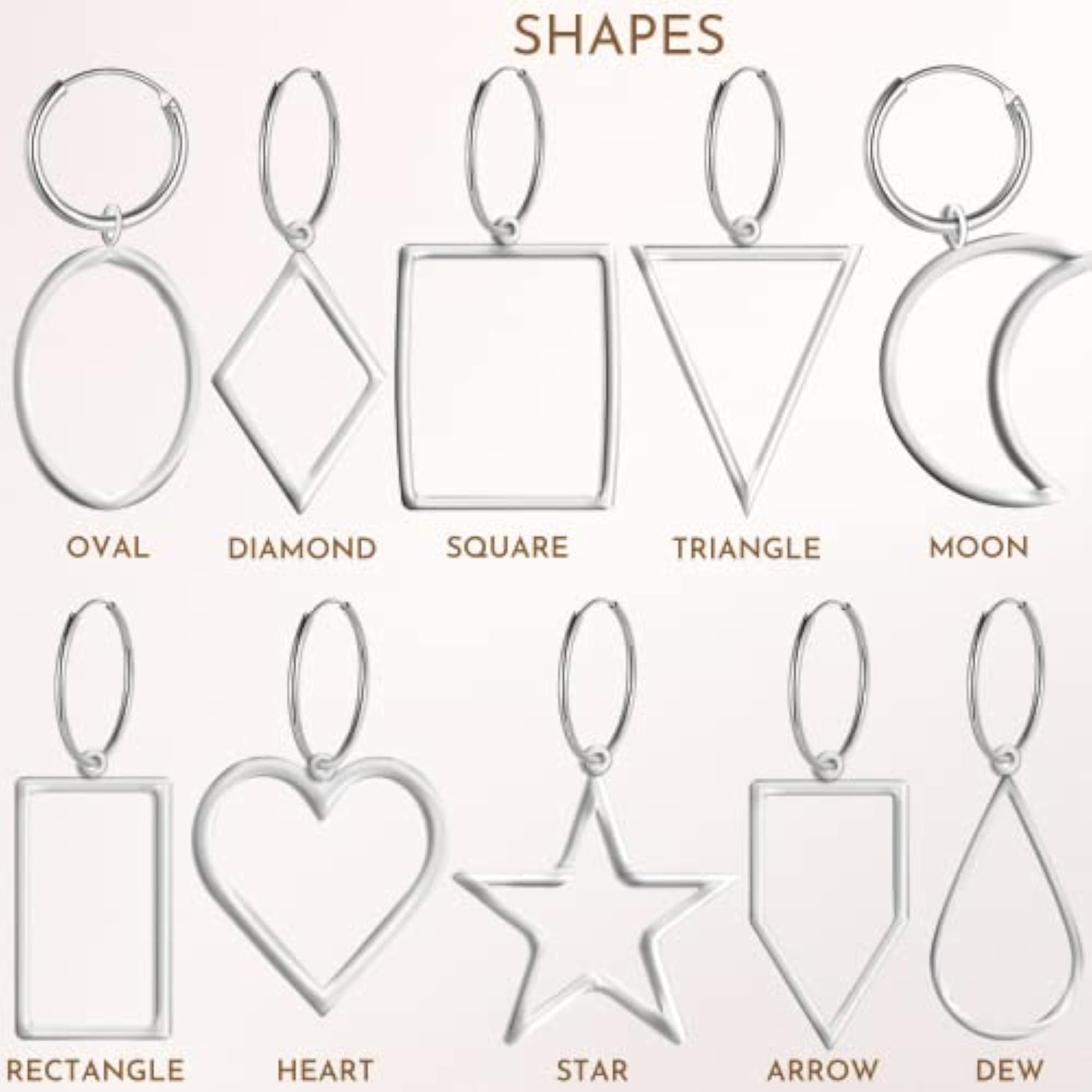 925 Sterling Dangling Hoop Earrings Heart Shape