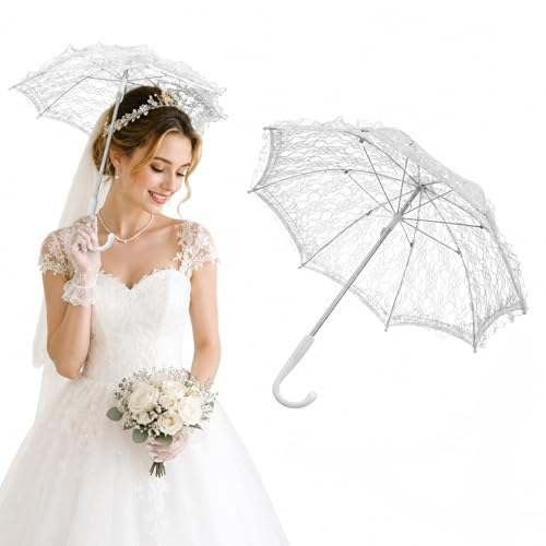 Parapluie en dentelle vintage Healvian pour un mariage romantique et élégant