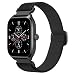 Produktbild Astorgos Elastisches Nylon Armband Kompatibel mit Amazfit Active/GTS 4/4 Mini/GTS 3/GTS/GTS 2/2 Mini/2e/Bip/Bip 3/3 Pro/S/U/U Pro/Lite/GTR 42mm/GTR Mini, 20mm Dehnbares Stoff Armband, Schwarz