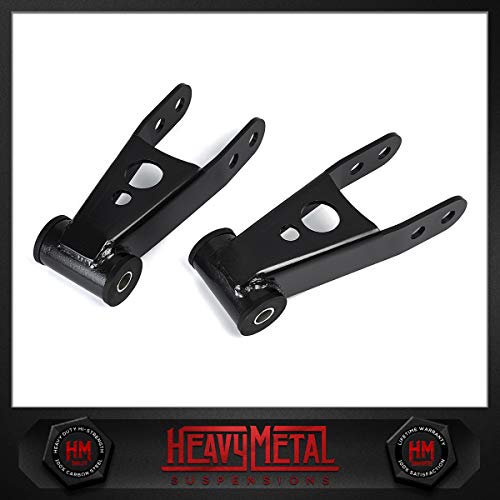 Heavy Metal Suspensions - Fits 1999-2018 Chevrolet Silverado 1500 6-Lug & Gmc Sierra 1500 6-Lug (2Wd 4Wd) 1" Rear Drop Shackles High Strength Carbon Steel Drop Kit #TOP1