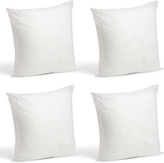 NIGHTZONE 16 x 16 Cushion Inner Pads Square Insert Fillers- Pack of 4 (40 x 40 cm) Anti-Allergy Cushion Stuffer Inserts