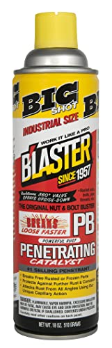 B'laster PB Penetrating Lubricant Big Can for Quick Action on Rusted or Seized Bolts and Machine Parts, 18 Ounces, Pack of 6