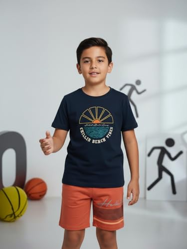 Image of HELLCAT Boys Dress Clothing Set Combo with Tshirts & Shorts - Pack 3