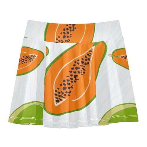 Athletic Shorts for Girls Skorts Orange Green Papaya White Skirts with Shorts Outfit Pleated 3t