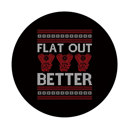 Ugly Christmas Engine Car Tuning - Flat Out Better PopSockets Swappable PopGrip, Black - Image 3