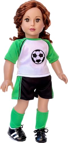 - Soccer Girl - 4 Piece Soccer Outfit - Shirt, Shorts, Socks and Shoes - Clothes Fits 18 Inch Doll (Doll Not Included) - Thumbnail 5
