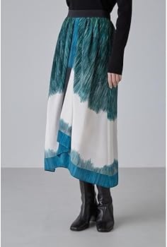 Amazon.co.jp: [アドーア] ハッチングプリントスカート グリーン 38