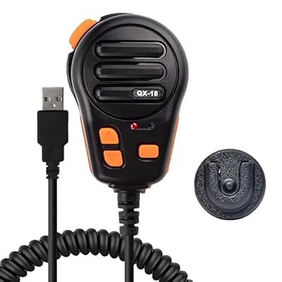 HYSHIKRA USB-A Microphone, Mic PTT and Four Programmable Key for American Truck Simulator, PC, Laptop, PC Game w/Microphone Holder and Programming Software (with Speaker Version)