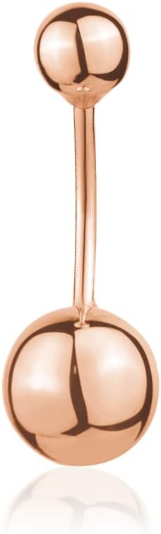 14k gold navel ring with simulated diamond gemstone, body piercing