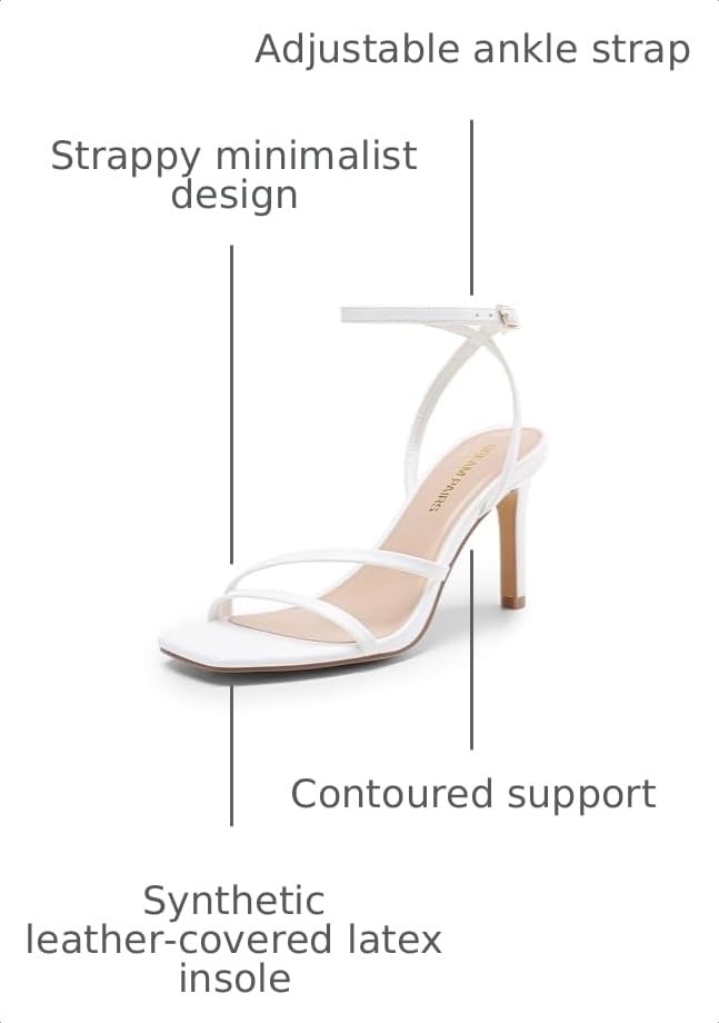 Image of DREAM PAIRS Women's Comfort Sexy Strappy Stiletto Heels | Square Open Toe Adjustable Ankle Buckle Strap High Dress Heels, Elegant Heeled Pumps for Party, Wedding and Prom Occasions