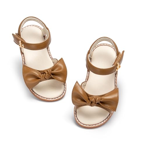 THEE BRON Toddler Girls Wedding Princess Sandals - Comfortable Sparkly Shoes for Festive Dress-Up