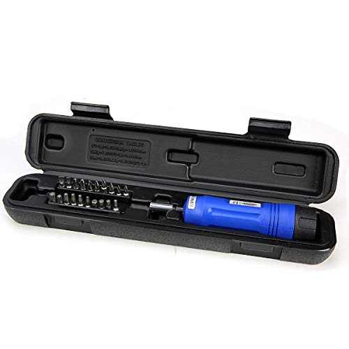 Stark 21Pcs Adjustable Torque Screwdriver 1/4" Inch Drive With Inch/Pounds Precision Measurement Shank 10-50 In/Lb With Bits Set & Storage Case #TOP1