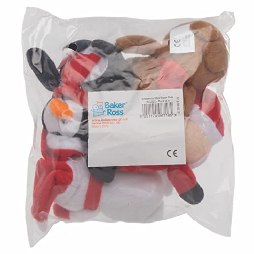 Baker Ross AC252 Christmas Bean Pals Cuddly Toys for Children to Play with Perfect Stocking and Winter Party Bag Fillers (Pack of 4) — photo 3